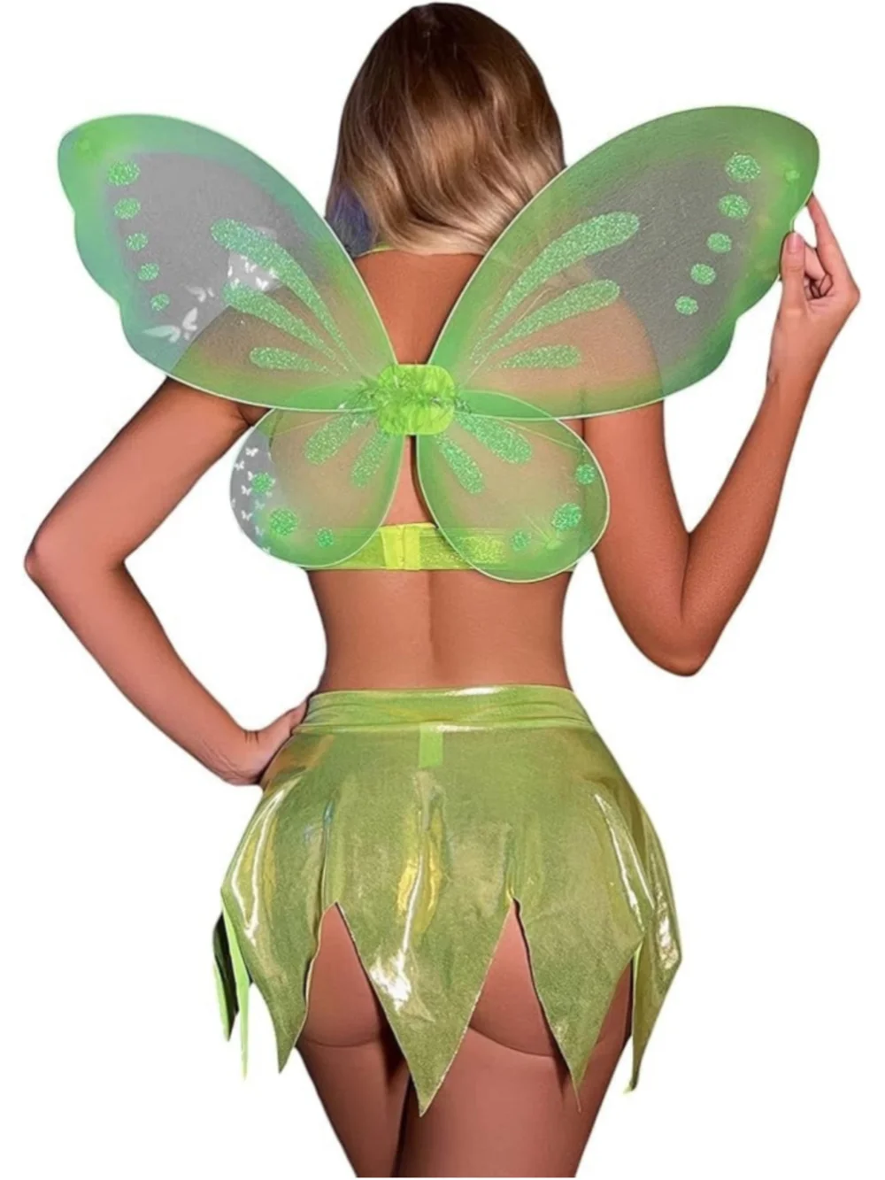 New Fairy Tinkerbell Forest Costume Dress Green Cosplay Costume